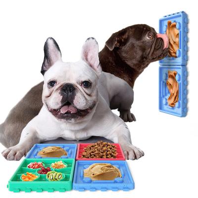 China Sustainable Pet Supplies Dog Sucker Food Training Bowl Slow Feeder Anti-Clog Slow Food Dish Dog Licking Mat for sale