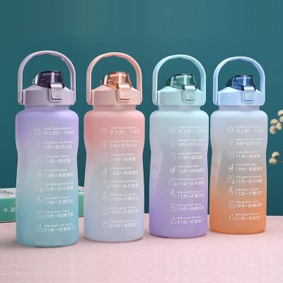 China Amazon Viable 1 Gallon 128oz Hot Selling Motivational Water Bottle With Time Marker And Straw, Leak Proof Tritan Bpa Free Water Bottle for sale