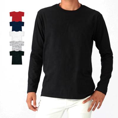 China Fashion 180g Round Neck Men Pullover T-shirt Brand Name Men Breathable Long Sleeve Customized Shirt for sale