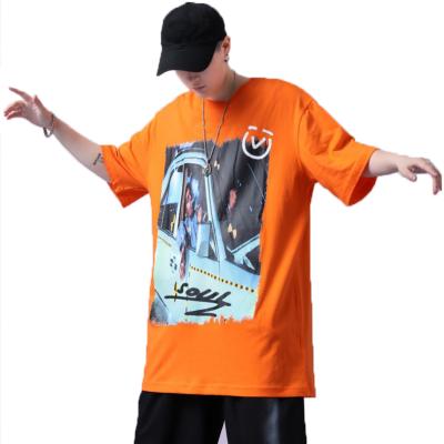 China Vintage Breathable Orange Gift Wholesale Promotional Mens Graphic T Shirts Rock for sale