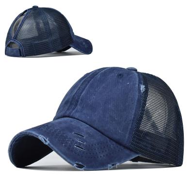 China Farming Summer Gifts Women Sport Hats Wholesale Simple Blank Adjustable Mens Distressed Baseball Cap Colorful Mesh Fitted for sale