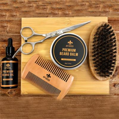 China Farming Fathers Day Organic Bamboo Grooming Kit 6 Beard Grooming Kit Mens Friend Spa Beard Care Gift Set For Men for sale