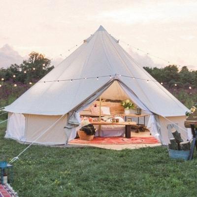 China Outdoor Waterpoof Camping 3-8person Yurt Glamping Tent Canvas Bell Tent for sale