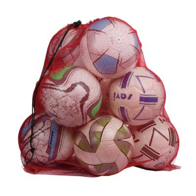 China Polyester Mesh Ball Bag With Should Tie And Strap For Sports Ball Carrying Net for sale