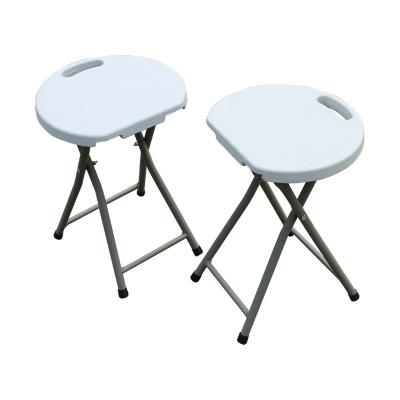 China Wholesale Round Cocktail Easy Carry White Plastic Folding Modern Bar Stool for sale