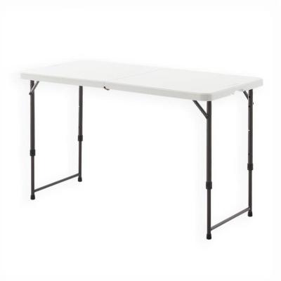 China 4FT HDPE Easy Carry White Rectangular Dining Pinique Plastic Supply Folding Table for sale