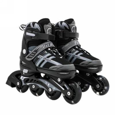 China Factory Price High Quality Outdoor Quadruple Hot Plastic Adjustable Flashing Integrated Roller Skate Girls Integrated Skating Shoes for sale