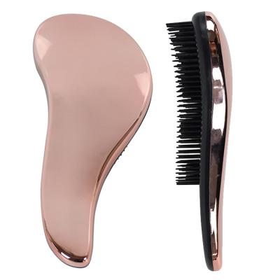 China ABS Material Electroplating Detangle Brush Waterproof Magic Golden Massage Tangle Free Hair Brush for sale