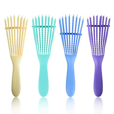 China Eight Movable Arms Comb Waterproof Custom Head Curve Exhale Detangling Quick Dry Hair Brush for sale