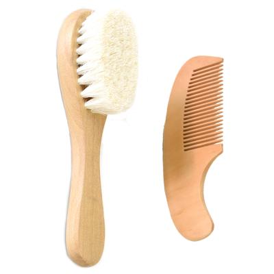 China Small Mini Kids Waterproof Natural Goat Brush Stiffens Wooden Eco Friendly Baby Brush And Comb Set for sale