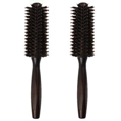 China Wholesale Professional Anti-static Curly Curly Natural Bristle Cushion Round Hair Wooden Handle Hair Brush for sale