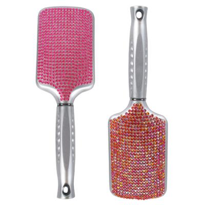 China Newest Hot Selling Waterproof Private Label Massaging Bling Cushion Shiny Crystal Rhinestone Hair Brush for sale