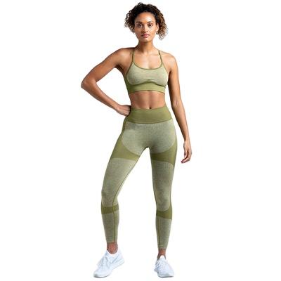 China Breathable Yoga Sets Fitness Women Gym Manufacturer Breathable Two Piece Seamless Yoga Set With Sports Bra for sale