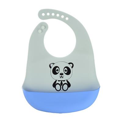 China BPA Free Cute Cartoon Printing Baby Bibs New Waterproof Soft Silicone Baby Feeding Stuff Adjustable Kids Bib for sale