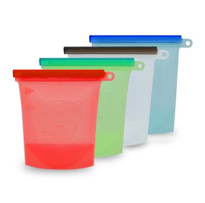 China Sustainable High Quality Custom Reusable Silicone Food Storage Bag Set for sale