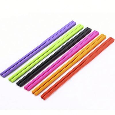 China Reusable Dishwasher Safe Disposable Hot Selling Anti-Slip Silicone Screw Silicone Anti-Slip Colorful Bendable Cooking Chopsticks for sale