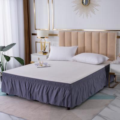 China AC012 Durable Polyester Turnout Wrap Around Bed Base Skirt Single Color Bed Skirt Cotton Home for sale