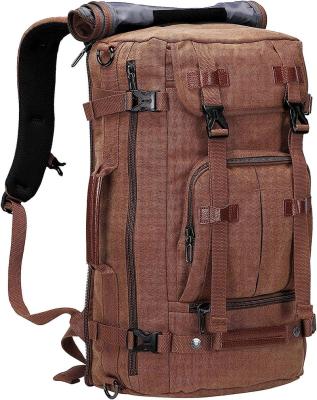 China Breathable Custom Vintage Canvas Backpack Travel Backpack Factory OEM Large Laptop Bags Convertible Shoulder Backpack for sale