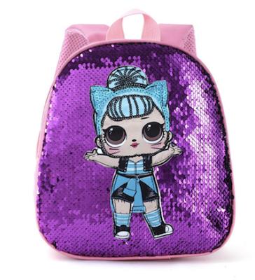 China Shinny the girl customized OEM shinny the girl sequin backpack fashion bag kids backpack school bag fashion style new bag for sale