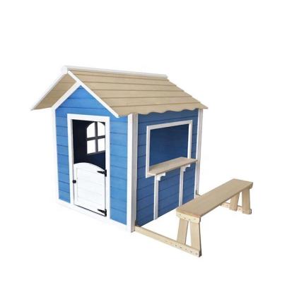 China Easily Assembled Fashion Children Outdoor Wooden Playhouse Modern Cubby Bedroom With Stools for sale