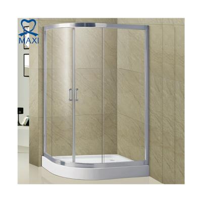 China Factory Price Modern Middle Sliding Shower Door With Curved Glass Easy Clean Shower Door for sale