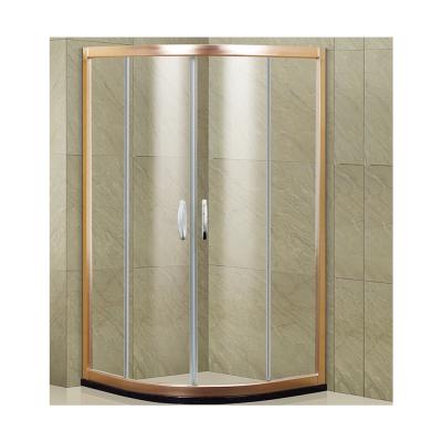 China Modern Hot Sale Aluminum Alloy Frame Sliding Open Shower Door With Curved Glass for sale