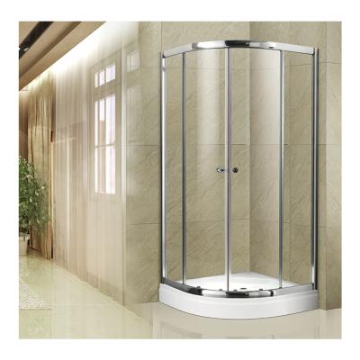 China Wholesale Price Eco - Friendly Acrylic Bathtub Tray Round Shape 2 Sided Glass Sliding Shower Door for sale