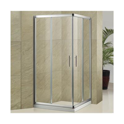 China Custom Size Enclosure Square Corner 2 Sliding Bathroom Shower Indoor Glass Door Eco - Friendly for sale