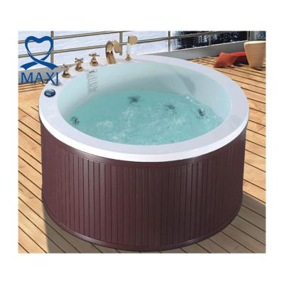 China Modern Commercial Insurance Spa Bathtub Round Wooden Shape Massage Bathtub for sale