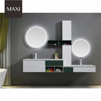 China Modern Design Modern Wall Hanging Cabinet Bathroom Vanity With Basin for sale