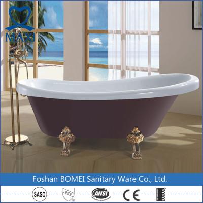 China Customized Design White Acrylic Modern Deep Soft Soaking Bathtub for sale