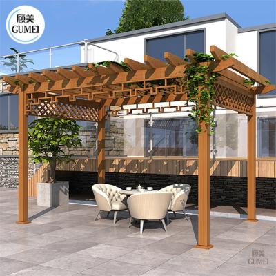 Cina Waterproof Aluminum Pergola Wood Like Pergola Building for Garden Pergola Trellis in vendita