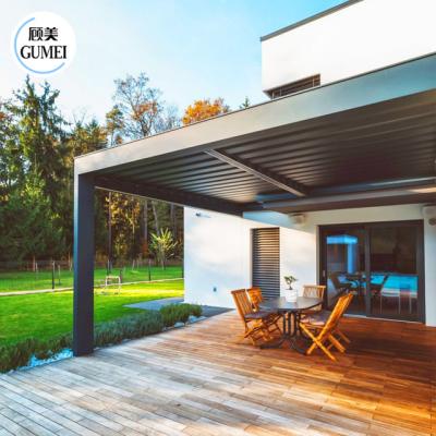 China Electric Terrace Cover Louvered Roof Pergola Gazebo Waterproof Louver Roof Bioclimatic Outdoor Aluminium Pergola en venta