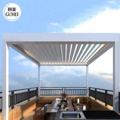 China Backyard Pergola Louvered Roof Pergola Automatic Waterproof Gazebo Garden Motorized Aluminum Pergola en venta