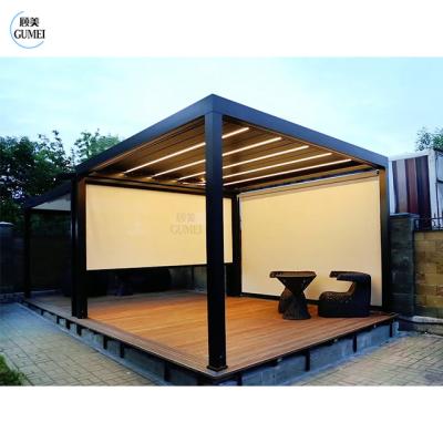 중국 Install Easily Remote Control Pergola Outdoor Gazebo Garden Bioclimatic Aluminium Pergola With Sun Screen 판매용