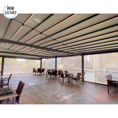 Cina Fabric Waterproof Retractable Awning Roof Aluminum Sun Shade Pergola Motorized Pvc Awnings in vendita