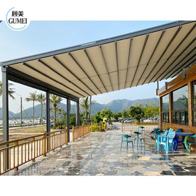 China Easily Assembled Waterproof Retractable Awning Free Standing Garden Rain Canopy Sun Rain Protection Te koop