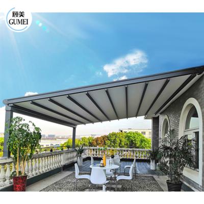 Cina Motorized Waterproof PVC Awnings Metal Patio Awning Outdoor Automatic Retractable Roof in vendita