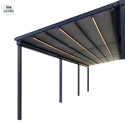 China Factory Price Waterproof Retractable Motorised Pergola Awning With Zip Screen Te koop