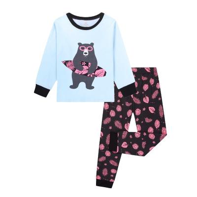 China 3-8 Years Breathable Kids Pajamas Girls Long Sleeves Wholesale Kids Pajamas 100% Cotton Long Sleeves Long Pants Pajamas Stain Style for sale