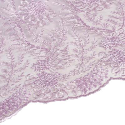 China Other Supplier Fashionable New China 100% Polyester Floral Embroidery Lace Fabric For Garment Dresses for sale