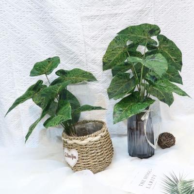 China Handmade Artificial Faux Foliage Stems Decorative Plastic Garland Hanging Real Touch Greenery Leaves Leaf Decoration for sale