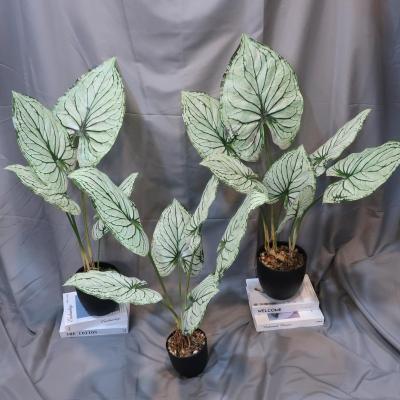 China Handmade Faux Greenery Real Touch Stems Plants Plastic Decorative Silk Potting Leaves Artificial Foliage for sale