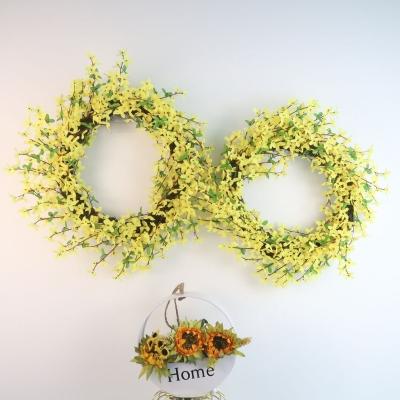 China Handmade Decorative Flowers Braids Swags Door Front Hanger Spring Wreath Artificial Flower for sale