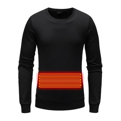 China 200322 QUICK DRY New Long Sleeve Plus Size Keep Warm USB Charger Heated Men's T-Shirt For Winter for sale