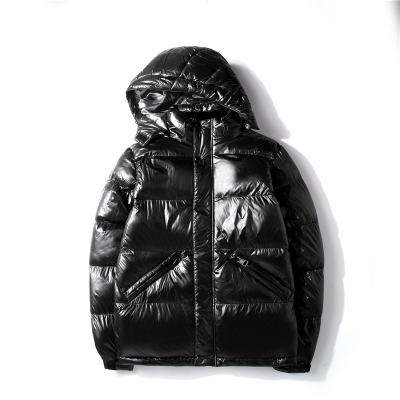 China Custom Men's Hoodie High Street Winter Reflective Waterproof Apparel Shiny Stripper Jacket Waterproof for sale