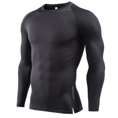 China 2021 China factory new design custom men's fashion breathable single color sports fitness long sleeve shirt for sale