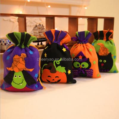 China Colorful Halloween Candy Bag Trick Or Treat Halloween Pumpkin Gift Bag Candy Bag For Promotion for sale