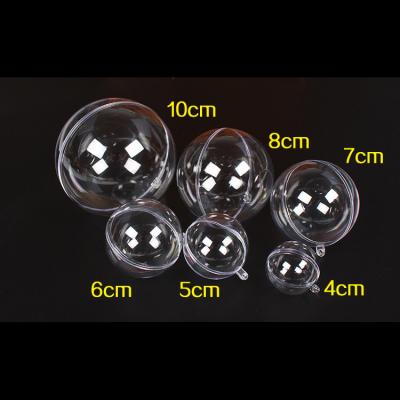 China Wholesale Cavity Openable Plastic Clear Plastic Ball Christamas Decoration Christmas Transparent Ball for sale