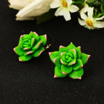 China As decoration in daily life or gifts to friends novelty green succulent plants wholesale earrings for sale